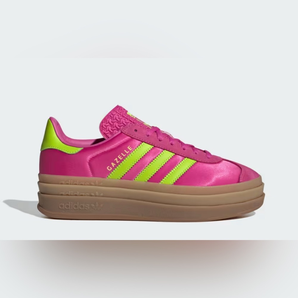 Adidas Women's Vibrant Pink and Neon Green Sneakers - Picture 6 of 6